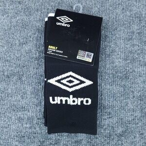 Umbro Soccer Socks Mens Size 10-13 Black Over Calf Moisture Wicking Athletic